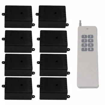 

24V Inching Self-lock Transimitter W/ 8 Receivers Remote Control 433MHz