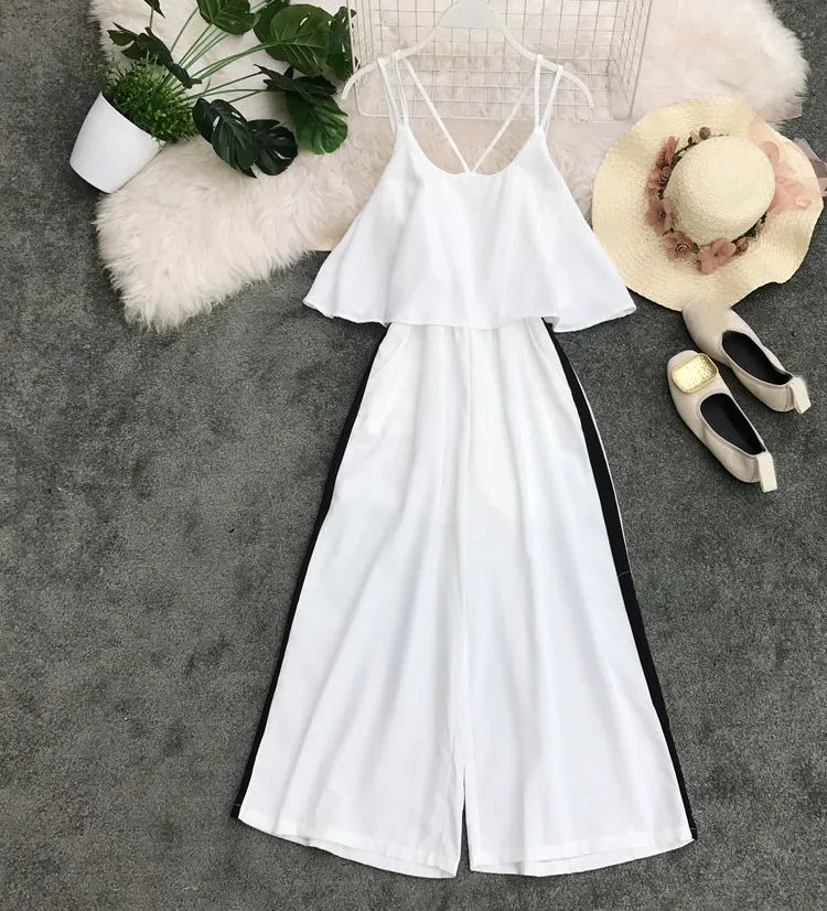 2019 Summer New Korean Women's Loose Casual Wide Leg Jumpsuits Women Sexy Overalls 2019 Summer New Korean Women's Loose Casual Wide Leg Jumpsuits Women Sexy Overalls