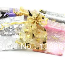 200x смешанные много тканевый атласной лентой подарок ювелирных изделий Сумки Кольцо Серьги мешок свадьбы 6.3*8.6 см