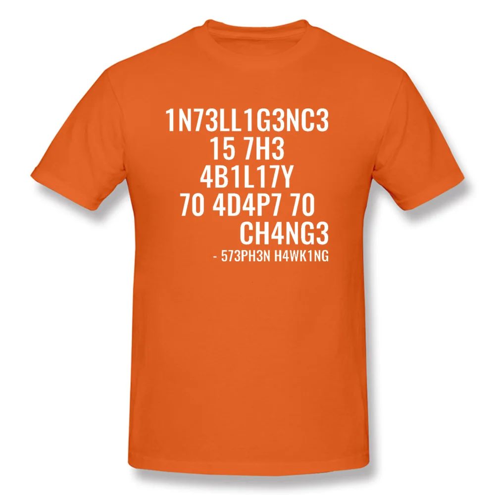 Funny Man T Shirt Crew Neck Short Sleeve 100% Cotton Adapt-or-Die-Encoded-Physics-Letter Tops & Tees Custom T Shirt Adapt-or-Die-Encoded-Physics-Letter orange