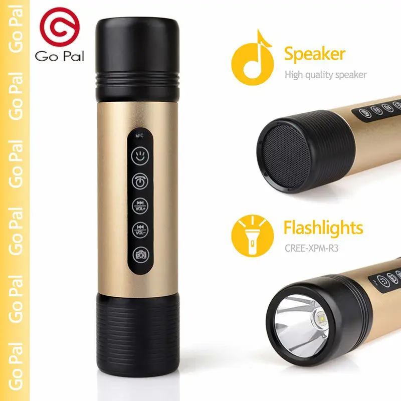 GO PAL Bicycle LightBluetooth SpeakerPortable Wireless Bluetooth Bike LED Cycling Light Lamp for Outdoor Sports Loud Speaker