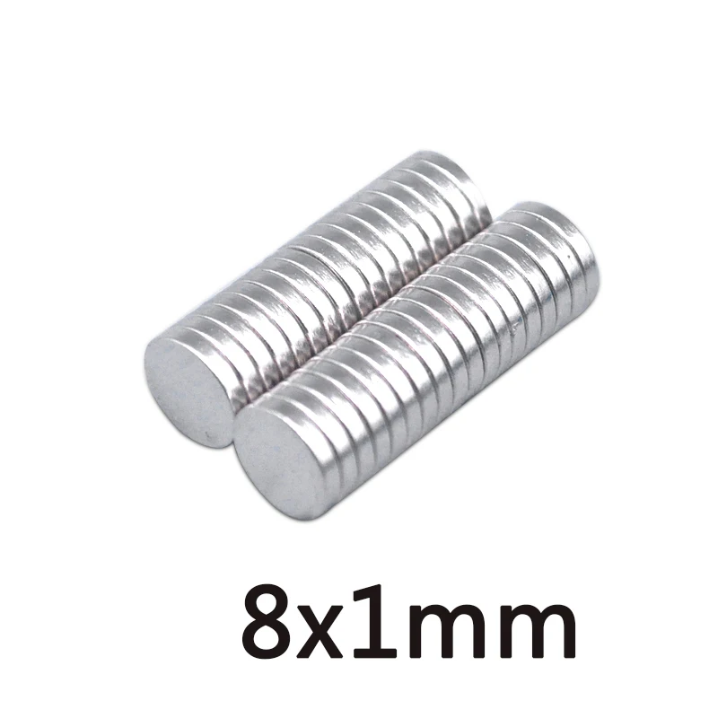 50/100/150 шт 8 мм x 1 мм маленький тонкий неодимовый магнит магниты N35 для холодильника магнитные материалы украшения для дома 8*1 мм