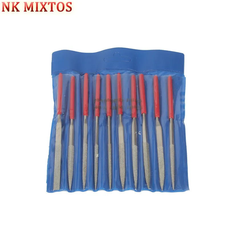 

NK MIXTOS 10Pcs 4x160mm Diamond Needle File Carving Craft Hand Tool Set For Metal Stone Sharpening Grinding Repair Cutting Tools