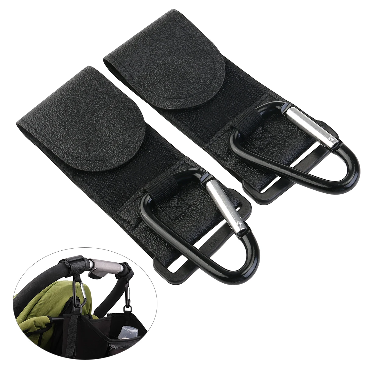 2pcs Metal Hanging Clip Hooks Shopping Bag Clip for Buggy Pram Pushchair Stroller Baby Stroller