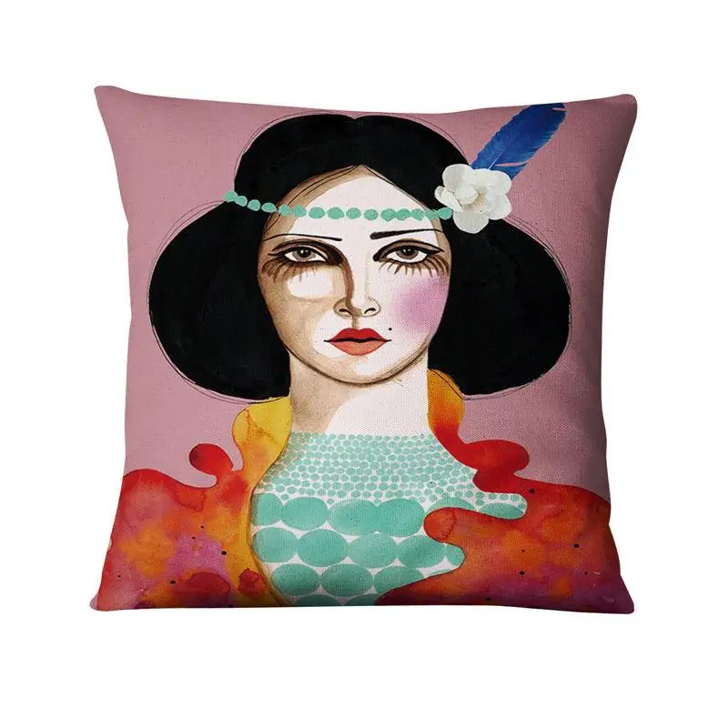 Modern Painting Girls Printed Pillowcase Home Decoration Pillow Art Cushion Decorative Pillows Home Decor Sofa Throw Pillow 