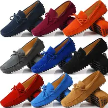 US6-12 Suede Leather Mens SLIP 0N loafers casual CAR Shoes Moccasin men boat shoe tassel Loafer