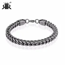 RIR из нержавеющей стали в стиле ретро цвет грубо обработанная цепь браслет классический Domineering мужской ювелирный браслет Повседневный подарок для Него
