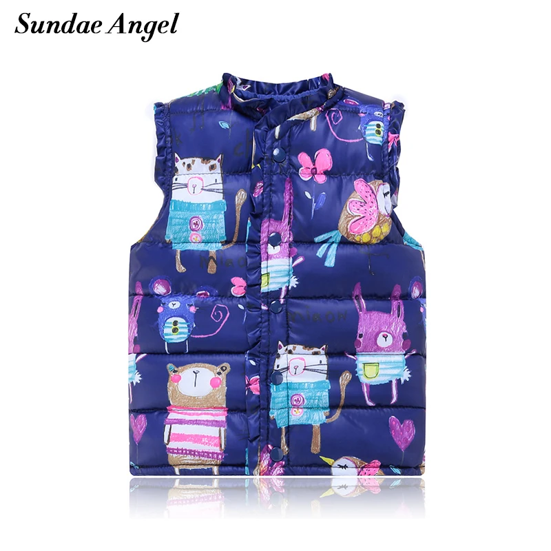 

Sundae Angel Kids Baby Girl Vest Gilet O-Neck Sleeveless Outerwear Coats Print Graffiti Pattern Boy Vests Waistcoats Clothing