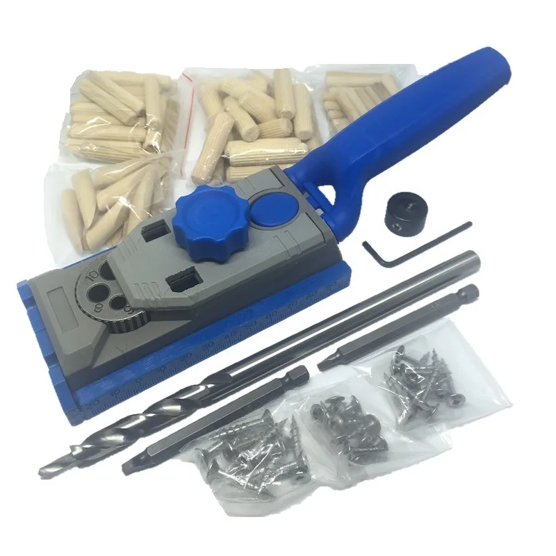 

ALLSOME Pocket Jig Hole System Kit Drill Guide For Wood Working Accessories Drill Round Tenon Locator Carpenter Wood Work Tool