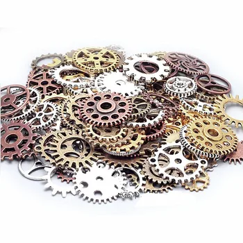 

hand made DIY Accessories For Jewelry 100g/Pack Vintage Mix Alloy Mechanical Steampunk Accessories Cogs & Gears Pendant Charms