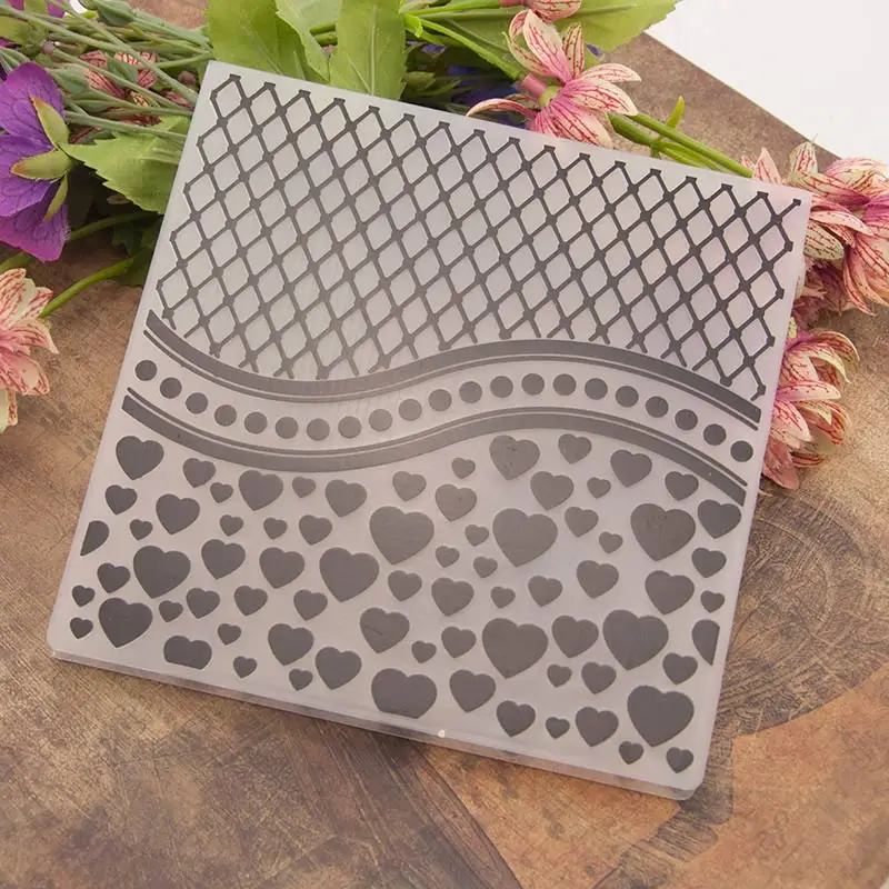 

Heart Love Shape Mesh Shape Painting Stencil DIY Home Cake Decor Planner Scrapbooking Album Crafts Arts Template Decoration