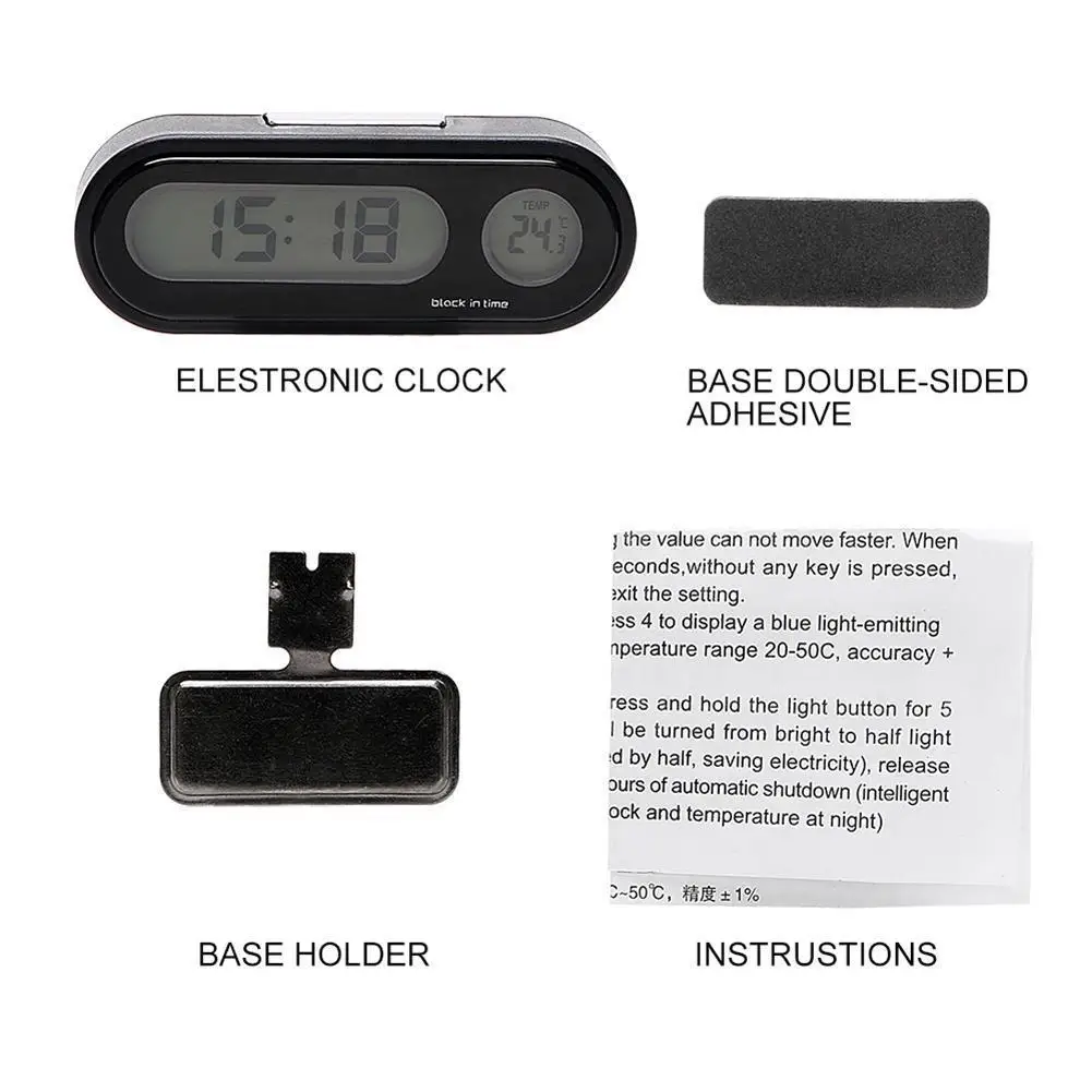 2 in 1 Car Electronic Clock Temperature Time Watch Auto Dashboard Clocks Luminous Thermometer Digital Display Car Accessories 2 in 1 Car Electronic Clock Temperature Time Watch Auto Dashboard Clocks Luminous Thermometer Digital Display Car Accessories