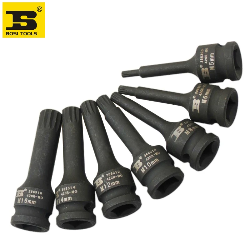 

BOSI 1/2" Drive Grey Pneumatic Triple Square Driver Socket