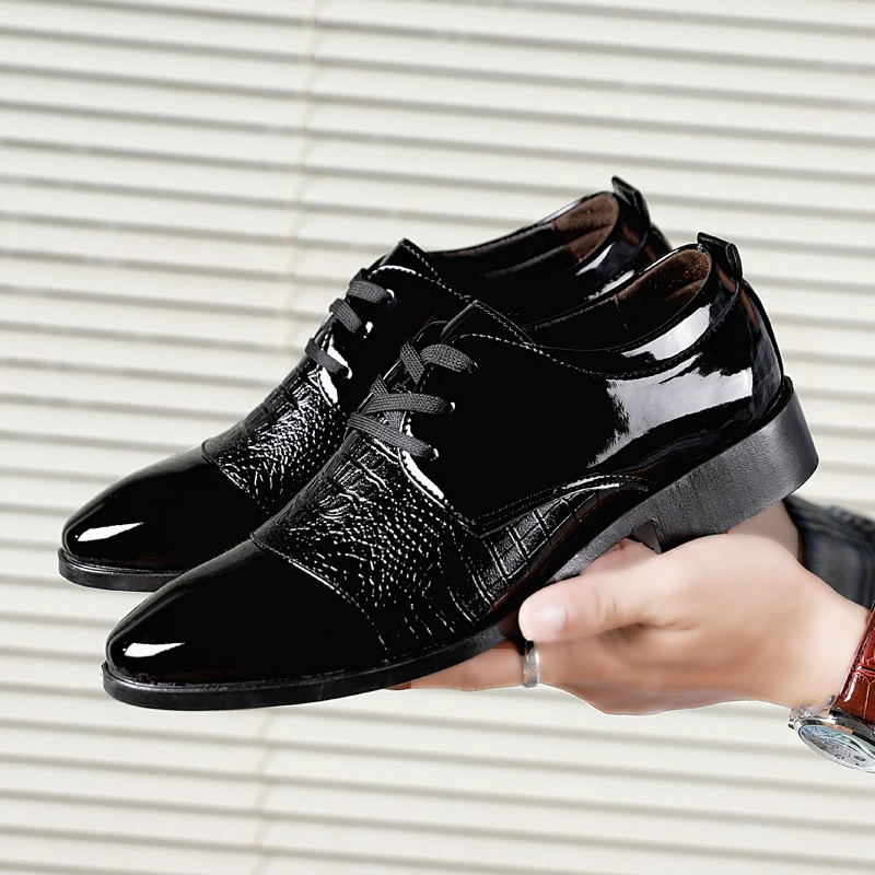 elegant british formal dress leather shoes men fashion snake skin pointed dress office dress footwear brogue oxford shoes men (11)