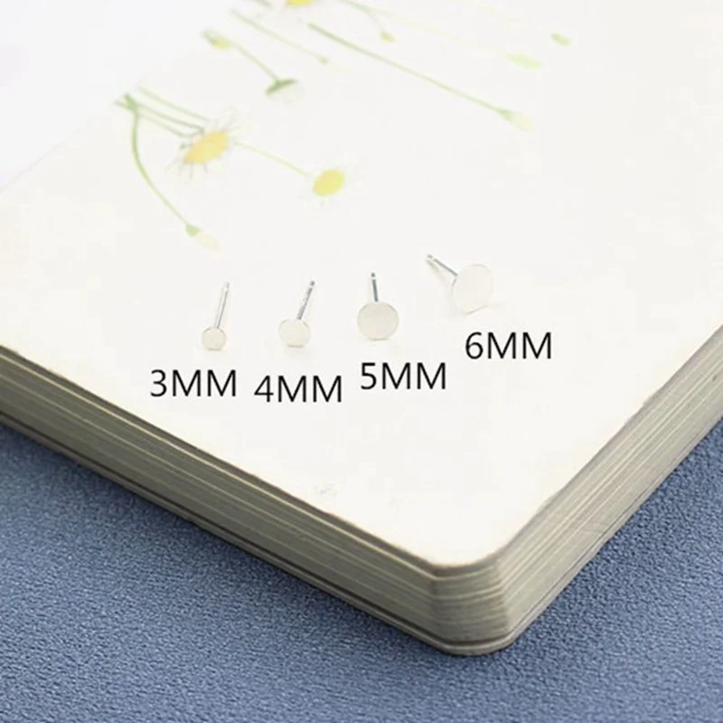 

10 Pairs DIY Craft 925 Sterling Silver Ear Stud Pin Earrings Posts Flat Pad 3/4mm ZXY9760