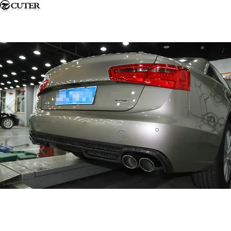A6 C7 RS6 ABT Стиль углеродное волокно автомобильные кузова наборы задний бампер