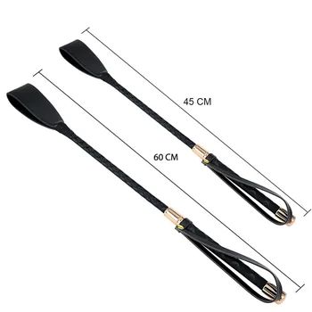 Spanking Whip Flogger Sexy Bondage Leather Paddle Riding Crop Kinky Bedroom Restraint Sex Game Toys 45cm/60cm 6