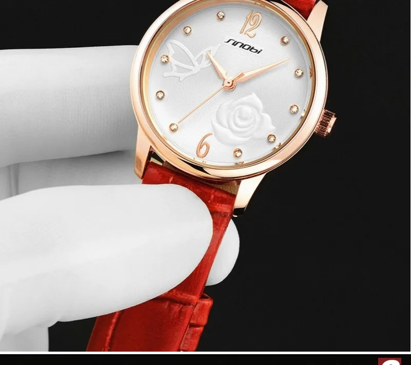 Sinobi Роскошные золотые часы Для женщин модные прозрачные Часы кожа кварц-часы женские часы час подарок Montre Femme Relogio feminino