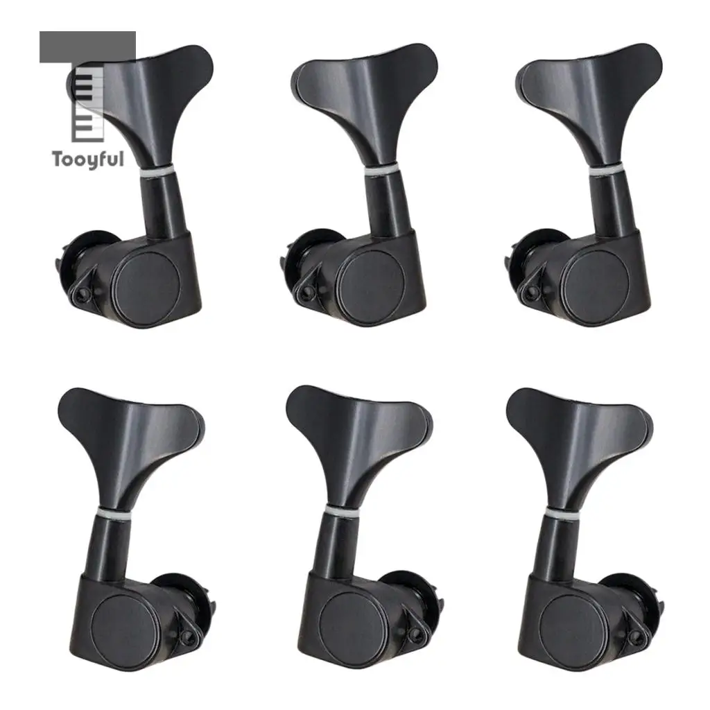 Tooyful Electric Bass String Tuning Peg Tuner Sealed Fish Tail Button for 4/5/6 String Bass