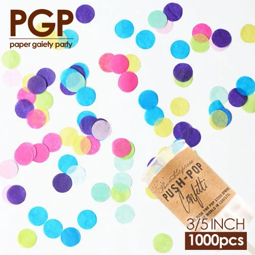 

[PGP] Hawaii Circle Tissue Paper Confetti, Push Pop, for Summer Tropical Rio Flamingo California Kids Birthday Festival Party