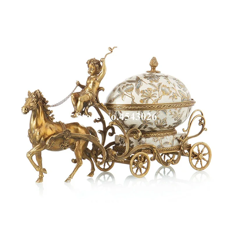 Украшение для дома, гостиной, Европейский керамический инкрустированный медный герметичный ящик для хранения Украшение для дома, гостиной, Европейский керамический инкрустированный медный герметичный ящик для хранения