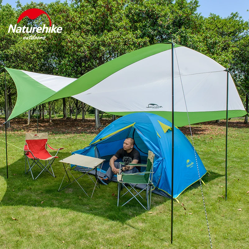 Naturehike في الهواء الطلق الشمس المأوى التخييم بجودة عالية كما السعر المنخفض/رخيصة للماء العريشة المظلة الستارة الحديد القطبين خيمة للشاطئ الشم...