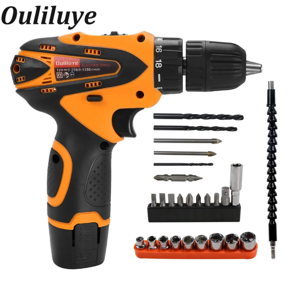 

12V Cordless Mini Electric Drill/Screwdriver Rechargeable Lithium Battery Household Multifunction Screwdriver Gun Power Tool