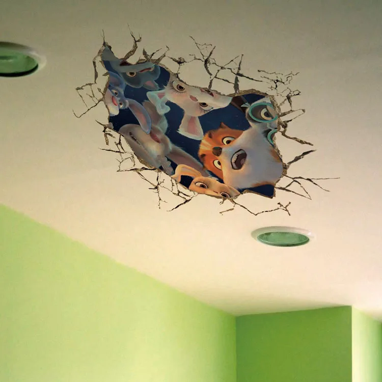 Us 17 82 6 Off 3d Wall Stickers Children Ceiling Stickers Living Room Hotel Bedroom Animals Decoration Wallpaper Chipmunk Home Paintings In Wall