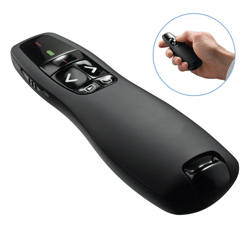 

R400 2.4Ghz USB Wireless Presenter Red Laser Pen Pointer PPT Remote Control with Handheld Pointer for PowerPoint Presentation