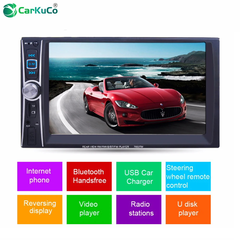 7" 2 Din Car Media Player Touch Screen Bluetooth Phone Link Auto MP5