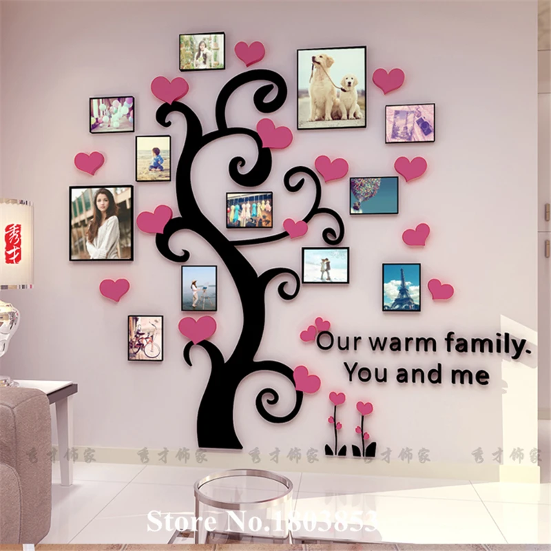 2016 New Cheap Three dimensional crystal acrylic Home decor wall