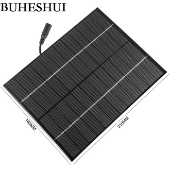 

BUHESHUI 12V 5.5W Mini Solar Cell Module Polycrystalline Solar Panels With DC 5521 Bus Charging Batter System 165*210MM