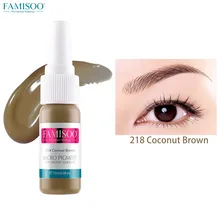 Famisoo кокосовое коричневое микробалдинг пигмент татуировки чернила цвета 3D вышивка аксессуары Перманентный макияж бровей губ комплект подводки для глаз