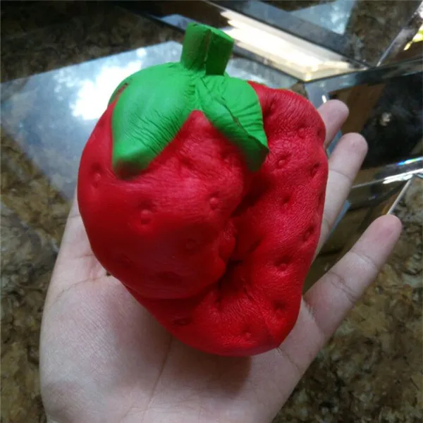 Big Jumbo Juicy Squishy Strawberry Fake Artificial Food Fruit Memory Foam Venting toys - Buyer Show 7