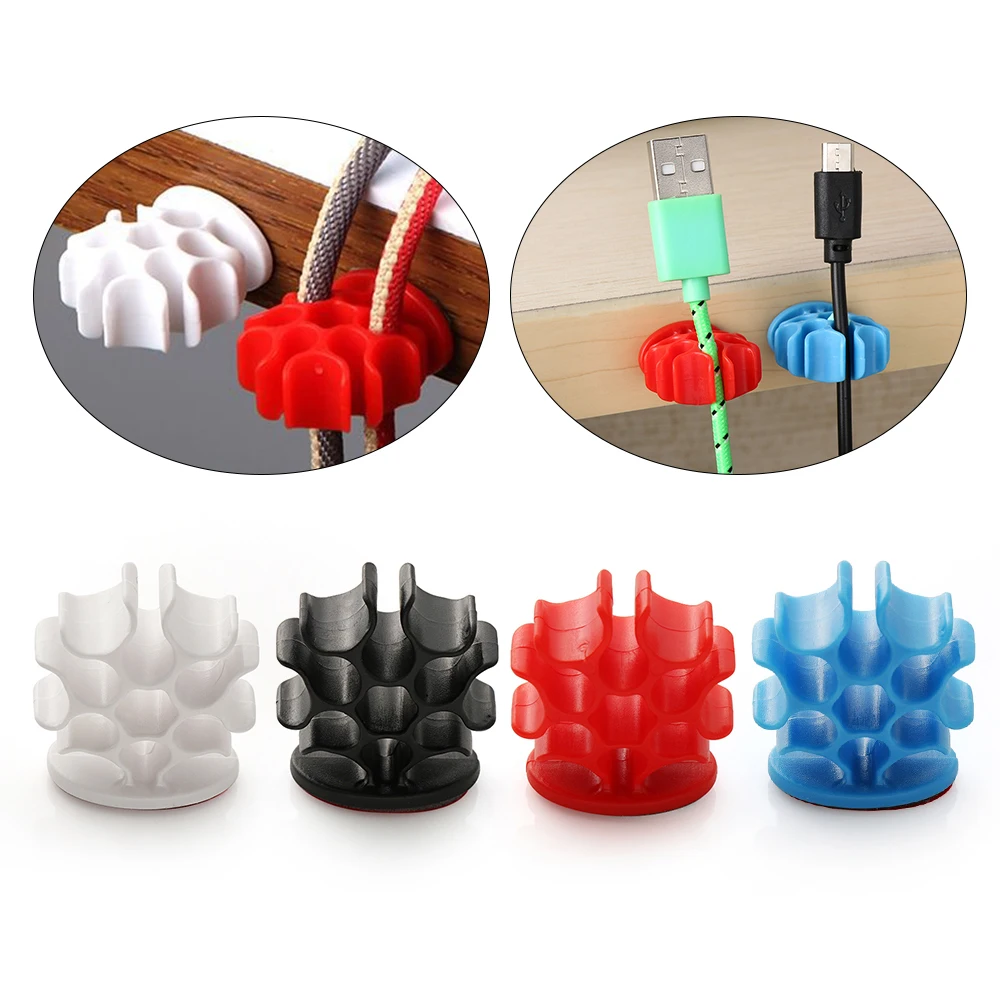 

New Professional Cable Collector Winder Earphone Cable Organizer Wire Storage Line Fixer Silicon Charger Cable Holder Clips