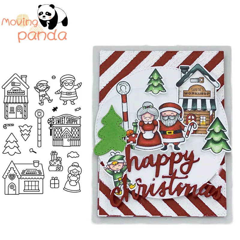 SANTA'S деревня прозрачный силиконовый штамп/печать для DIY