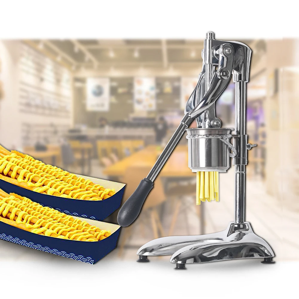 

Manual Potato Chips Squeezer Aluminum Alloy French Fries Maker Long Potato Cutting Machine Dough Squeezer Food Processors