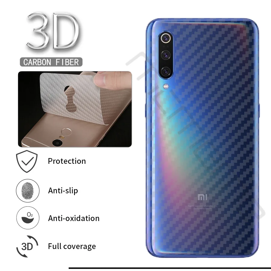 

5Ps Protective Clear 3D Carbon Fiber Soft Screen Protector Sticker For Xiaomi Mi 9 Mi9 SE Explorer Back Film Not Tempered Glass