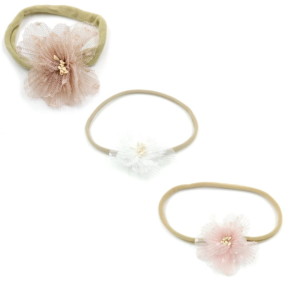 

20 pcs/lot Hot Sale Baby Girl Elastic Hairband Children Hair Wear For Kids Nylon Head Band Flower Headband Baby Queenbaby