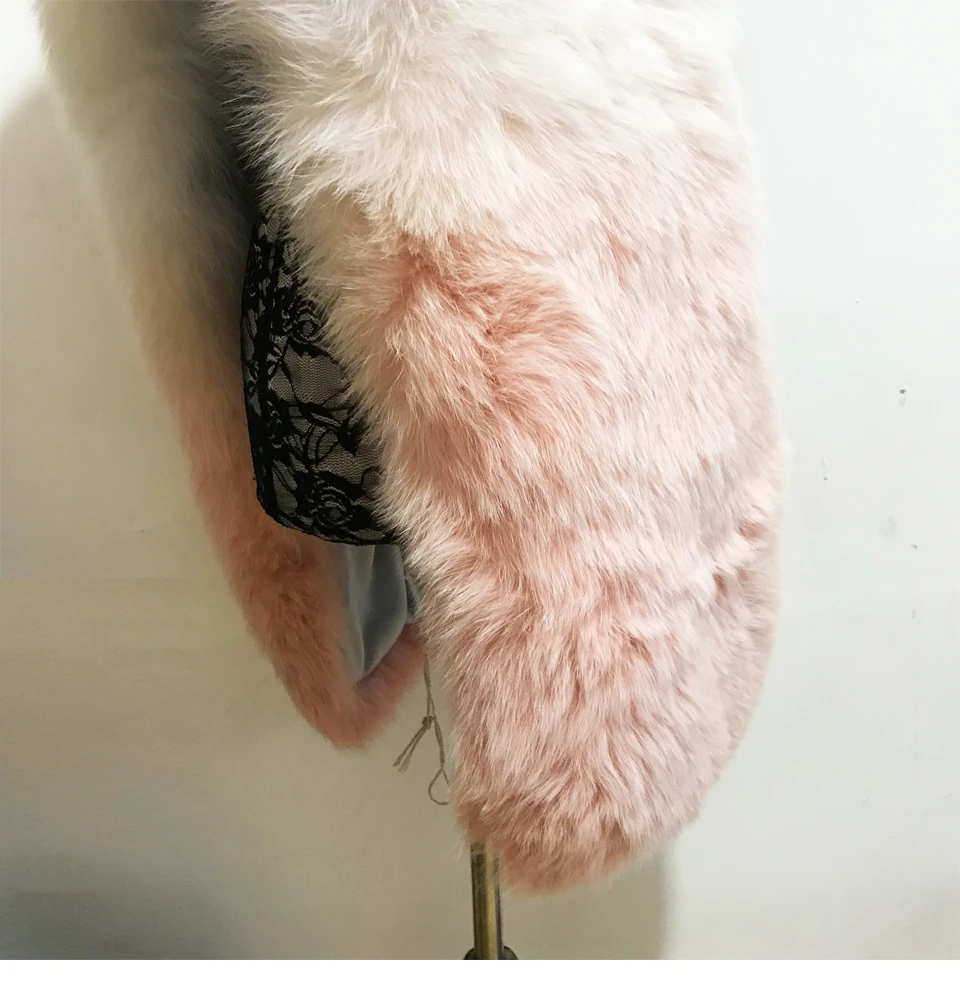 Плюс Размеры Бесплатная доставка 2019 Новинка зимы модные женские туфли высокого качества градиент розовый персик белый мех лисы кожаный