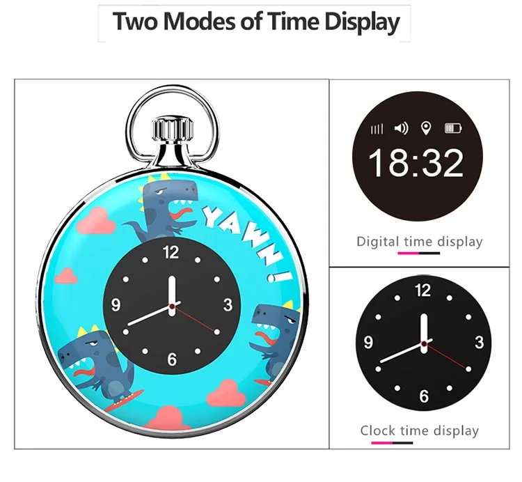 

Super Mini&Light Kid GPS Tracker Waterproof Pendant Watch L70S SOS Call 1.22 Inch Circle LCD Screen History Route Play Free APP