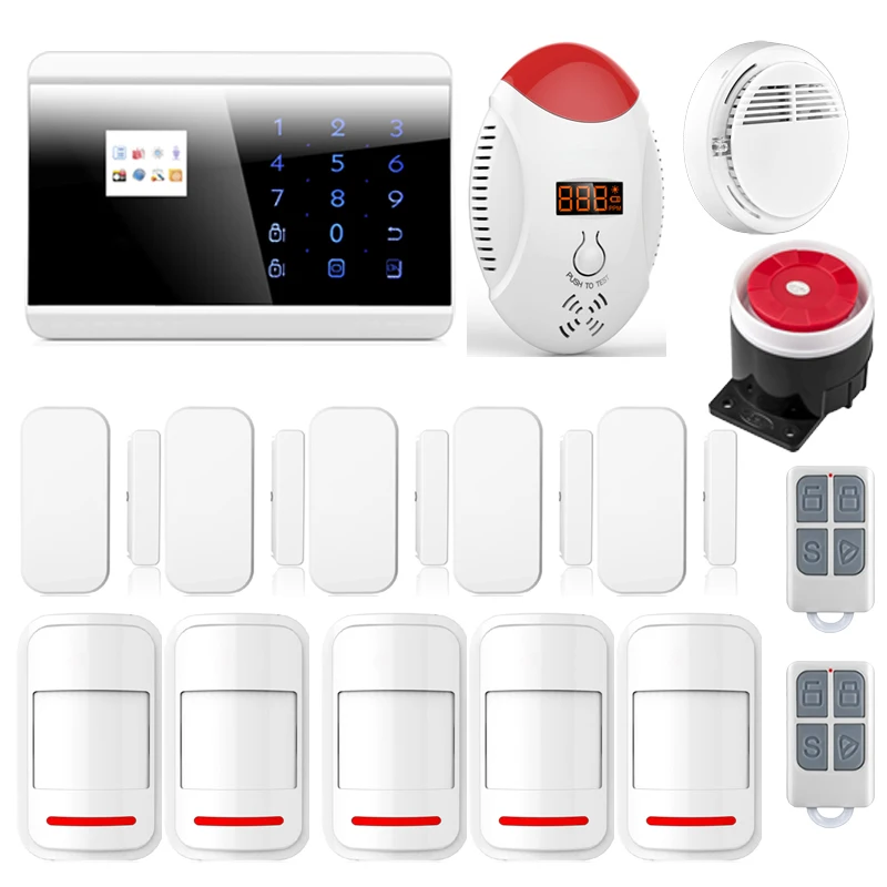 Newest Wireless GSM PSTN Home Alarm System Android iOS APP Glass