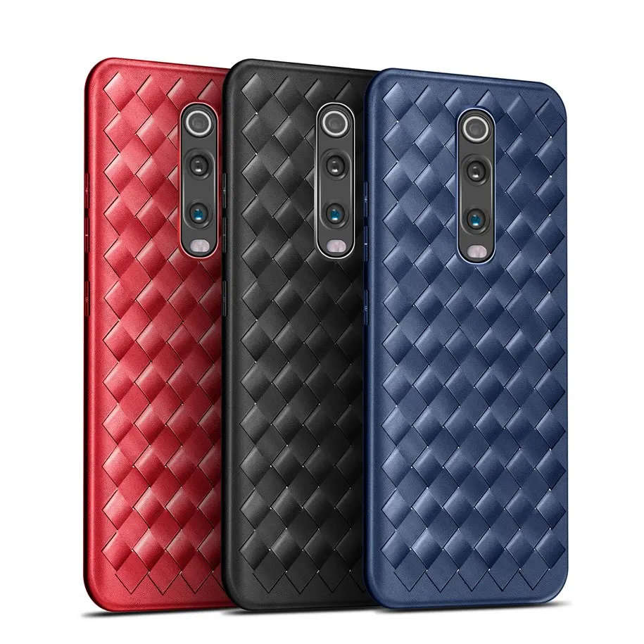 

New Ultra Thin Grid Phone Case For Xiaomi Redmi K20 Redmi K20Pro Cases Soft Silicon Woven Bumper For Xiaomi Mi 9T Mi 9TPro Cover