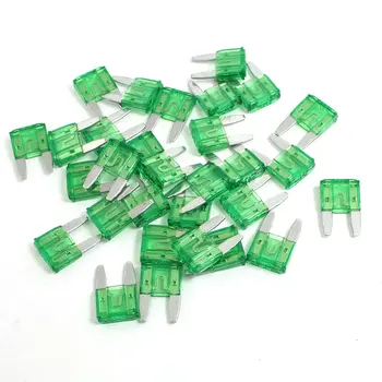 

TOYL 30 Pcs 32V 30A 30 AMP Mini Automotive Car Truck SUV Blade Fuses Green