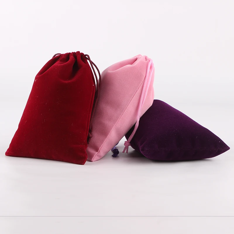 

100pcs/lot 10*14cm Velvet Drawstring Pouch Packing Bags Factory Price