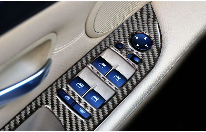 Автомобильные дверные кнопки, панель из углеродного волокна, автомобильные дверные чаши, наклейки, аксессуары для BMW 5 серии E60 E61 F10 2005-17, автомобильный стиль