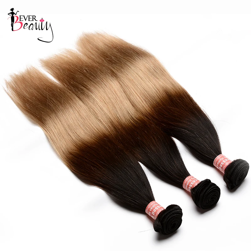 Straight Ombre Brazilian Hair Weave Bundles T1B/4/27 Color Ever Beauty Ombre Human Hair Bundles 3 Pcs/Lot Remy Hair