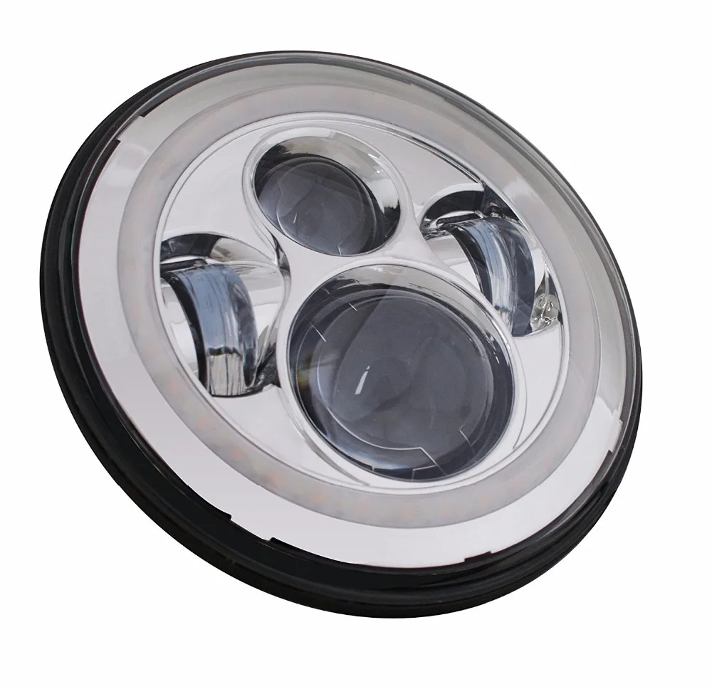  7inch LED Headlight white DRL 4.5inch Halo Fog Lights  Adapter Ring for Harley Touring Electra Glid - 32798377919