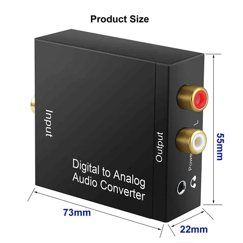 AC Цифровой оптический Toslink SPDIF коаксиальный аналоговый L/R аудиоконвертер RCA