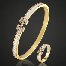 Blucome AAA циркон браслет ювелирные изделия женские свадебные Bijuteriras медь для мужчин жесткий браслет женщин любовь браслет и браслеты